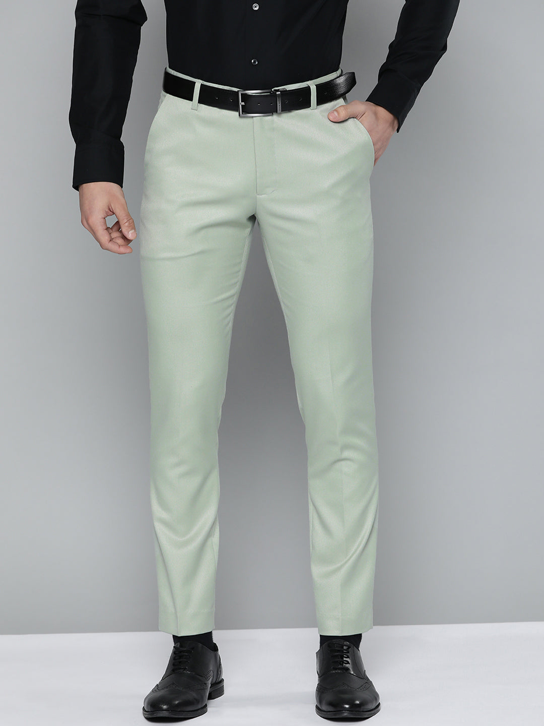 Warm Thick Dress Pants Men's Formal Solid Color Slightly - Temu Philippines